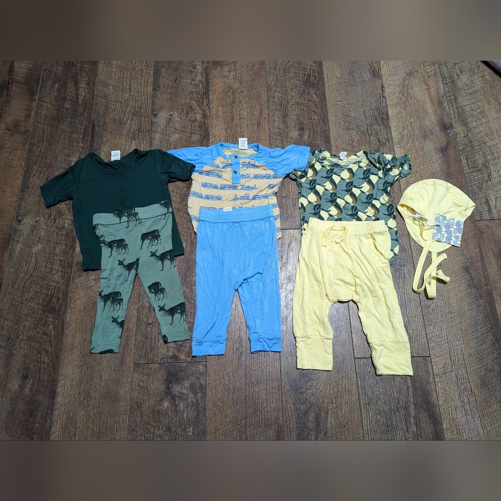 GUC 6-12m Kate Quinn Deer Train lemon baby boy girl gender neutral Bundle